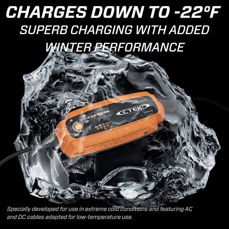 CTEK 56-958 MUS 4.3 Polar 12 Volt | Fully Automatic Extreme Climate 8 Step Battery Charger - Image 3